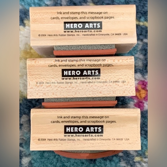 NWOT - 3 Hero Arts, Wood Mounted Rubber Stamp, Tag Style w/ Positive Message - Picture 3 of 3